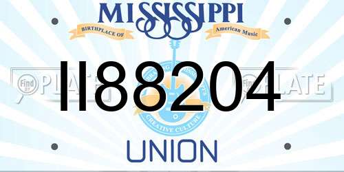 II88204 Mississippi License Plate