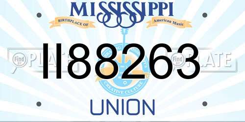 II88263 Mississippi License Plate