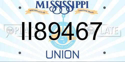 II89467 Mississippi License Plate