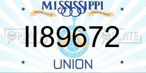 II89672 Mississippi License Plate