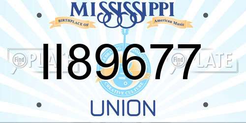 II89677 Mississippi License Plate