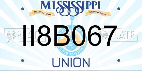 II8B067 Mississippi License Plate