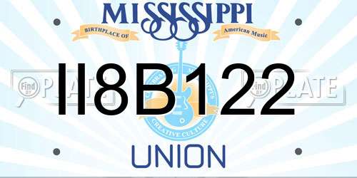II8B122 Mississippi License Plate