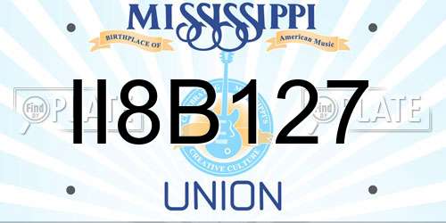 II8B127 Mississippi License Plate