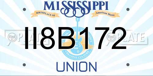 II8B172 Mississippi License Plate