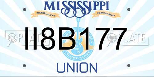 II8B177 Mississippi License Plate