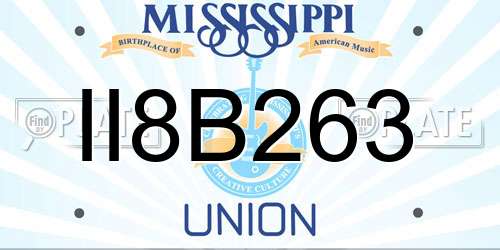 II8B263 Mississippi License Plate