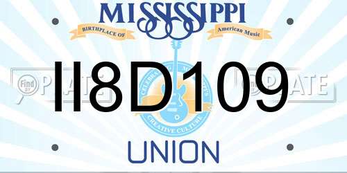 II8D109 Mississippi License Plate