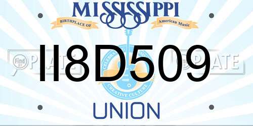 II8D509 Mississippi License Plate