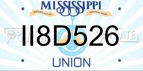 II8D526 Mississippi License Plate