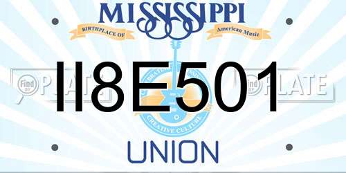 II8E501 Mississippi License Plate