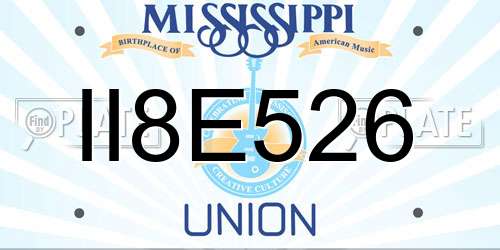II8E526 Mississippi License Plate