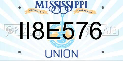 II8E576 Mississippi License Plate