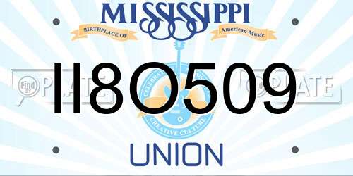 II8O509 Mississippi License Plate