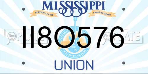II8O576 Mississippi License Plate