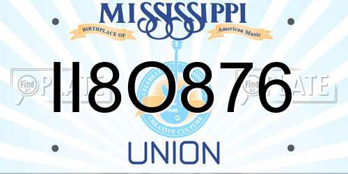 II8O876 Mississippi License Plate
