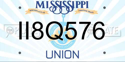 II8Q576 Mississippi License Plate