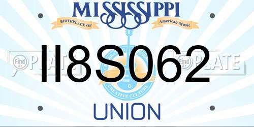II8S062 Mississippi License Plate
