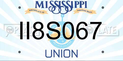 II8S067 Mississippi License Plate
