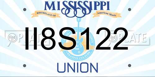 II8S122 Mississippi License Plate
