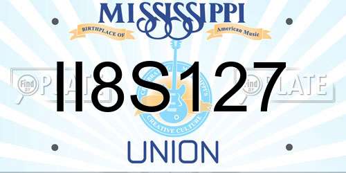 II8S127 Mississippi License Plate