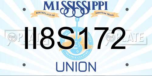 II8S172 Mississippi License Plate