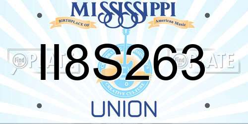 II8S263 Mississippi License Plate