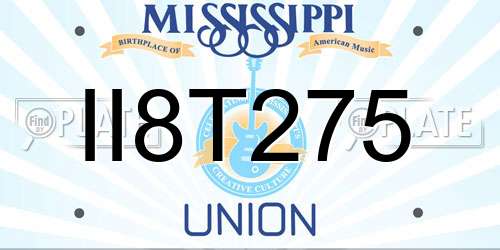 II8T275 Mississippi License Plate