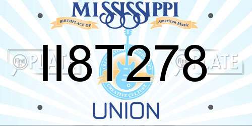 II8T278 Mississippi License Plate