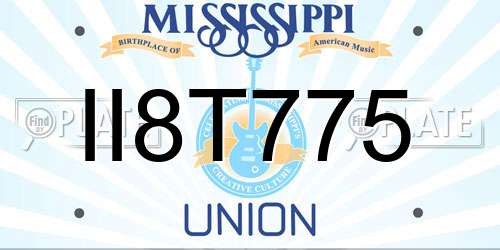 II8T775 Mississippi License Plate