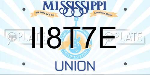 II8T7E Mississippi License Plate