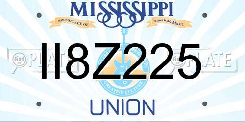 II8Z225 Mississippi License Plate