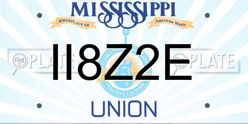 II8Z2E Mississippi License Plate