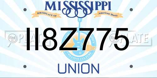 II8Z775 Mississippi License Plate