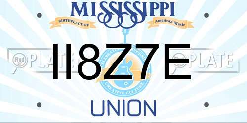 II8Z7E Mississippi License Plate