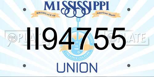 II94755 Mississippi License Plate