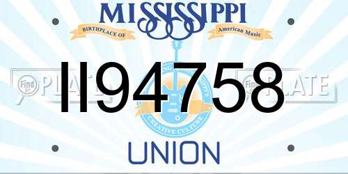 II94758 Mississippi License Plate