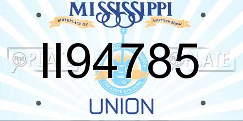 II94785 Mississippi License Plate