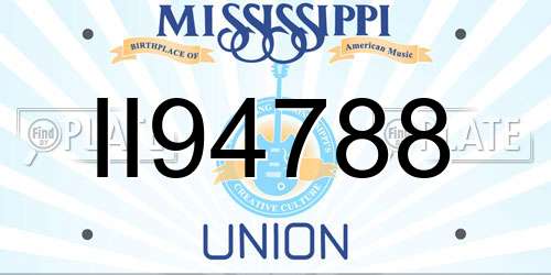 II94788 Mississippi License Plate