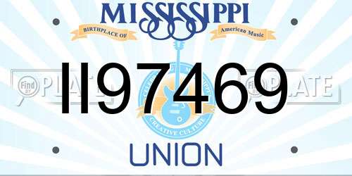 II97469 Mississippi License Plate