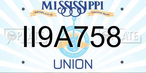 II9A758 Mississippi License Plate