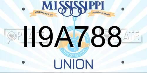 II9A788 Mississippi License Plate