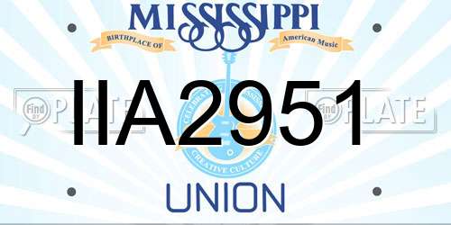 IIA2951 Mississippi License Plate