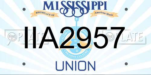 IIA2957 Mississippi License Plate
