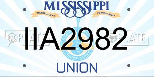 IIA2982 Mississippi License Plate