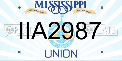 IIA2987 Mississippi License Plate