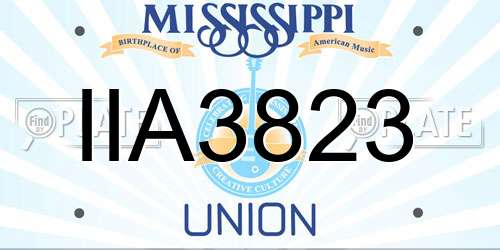 IIA3823 Mississippi License Plate