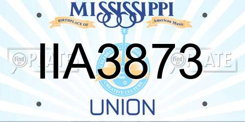 IIA3873 Mississippi License Plate
