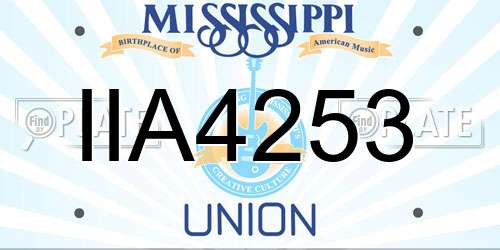 IIA4253 Mississippi License Plate