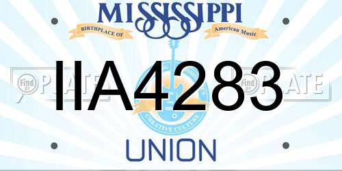 IIA4283 Mississippi License Plate